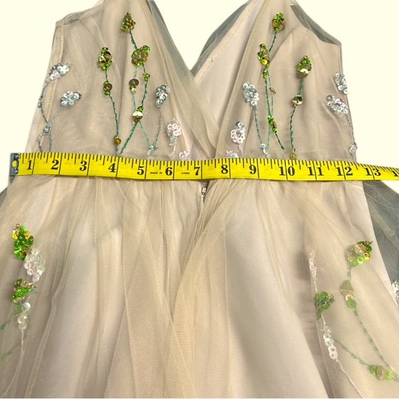 Wedding Dress Wmns Maxi Boho Fairy-core Custom Embroidered Sequined Silk Tulle - Picture 16 of 16